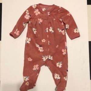 Carter's Size 3M Flower Snap-Up Sleep & Play in Coral